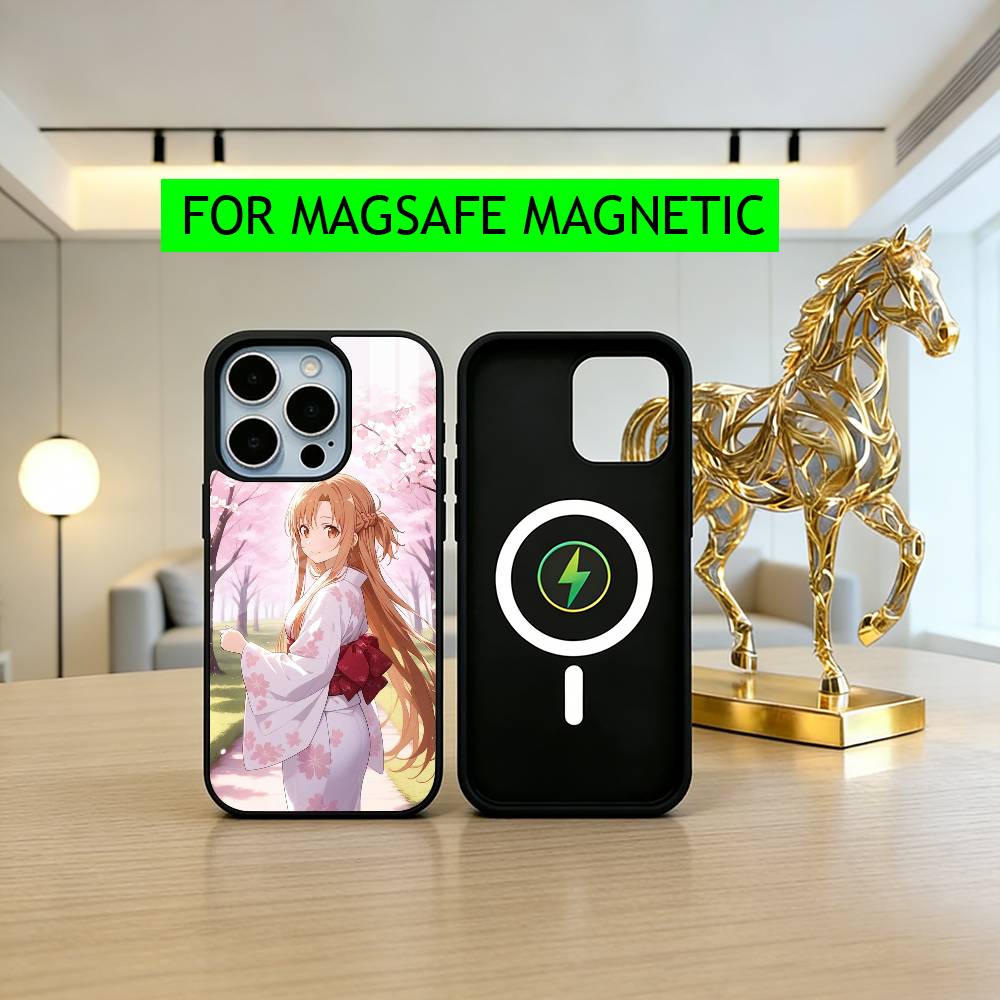 Sword Art Online A-Asuna Y-Yuuki-es Phone Case For iPhone17,16,15,14,13,12,11 Plus,Pro Magnetic For Magsafe Wireless Charging