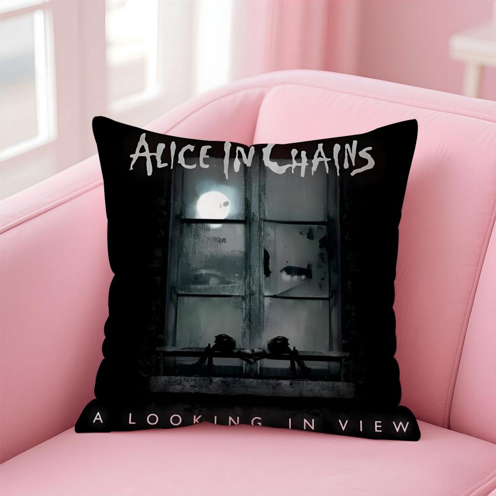 Retro Musik AAlice In Chains Kissenbezug Kissenhülle Weicher Freundlicher Stoff Verdeckter Reißverschluss