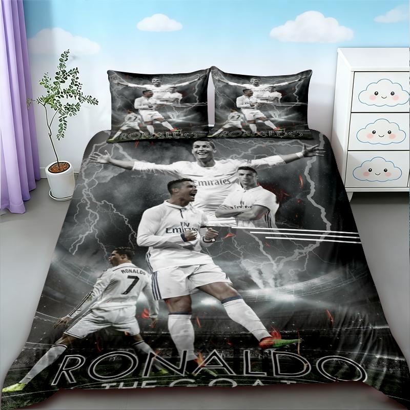 CR7 Bettwäsche-Set Fußball Cristiano Ronaldo Bettwäsche-Set für ein komfortables und atmungsaktives Schlafzimmer Geburtstagsgeschenke