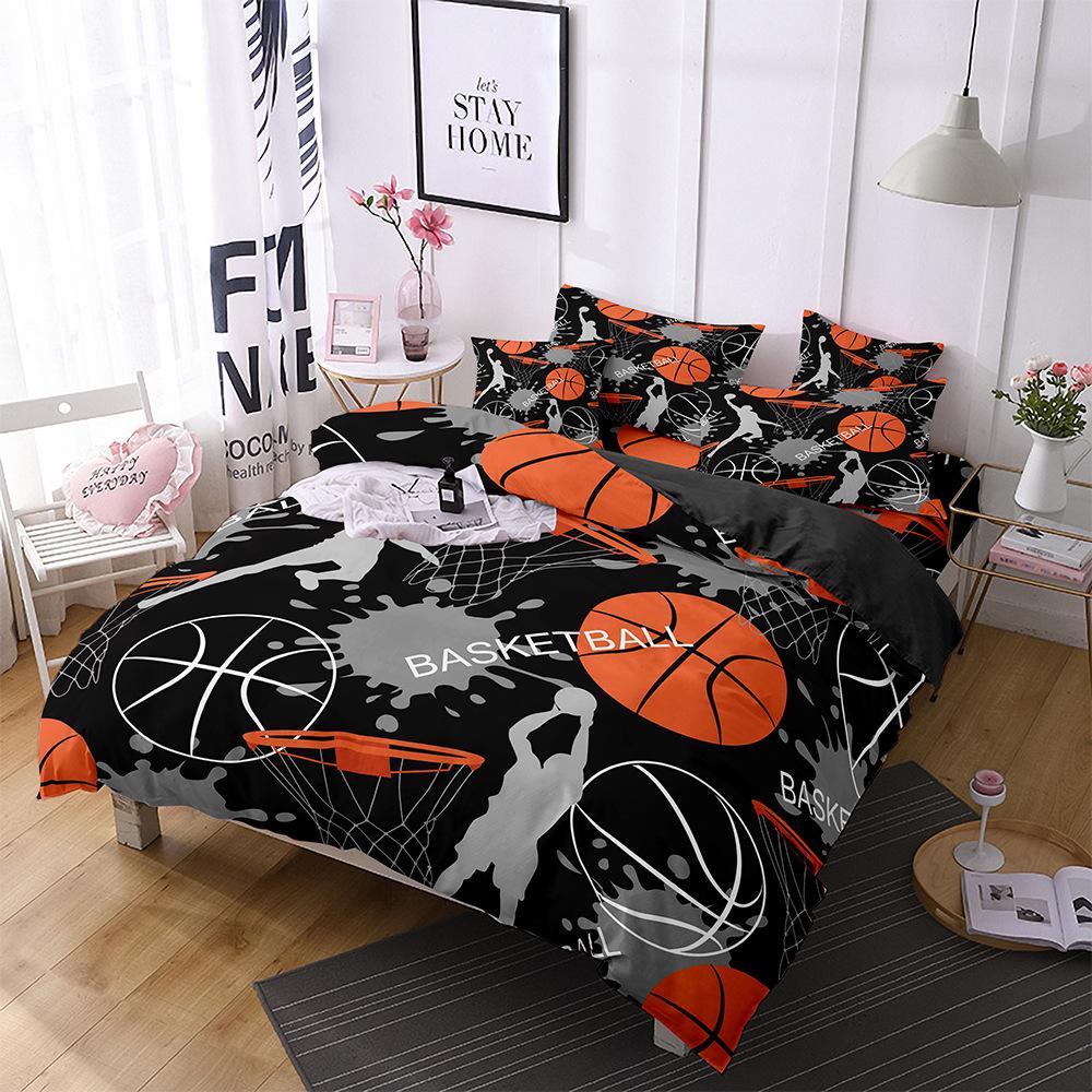 Football Basketball Sports Quilt Cover Bedding Digital Printing Home Textiles Three-Piece Set