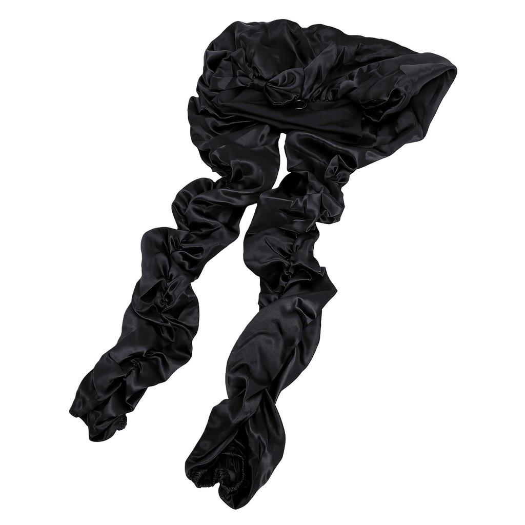 Pantyhose Bonnet Reduce Frizz Locks Braid Bonnets for Sleeping Night Daytime Dual Use Black