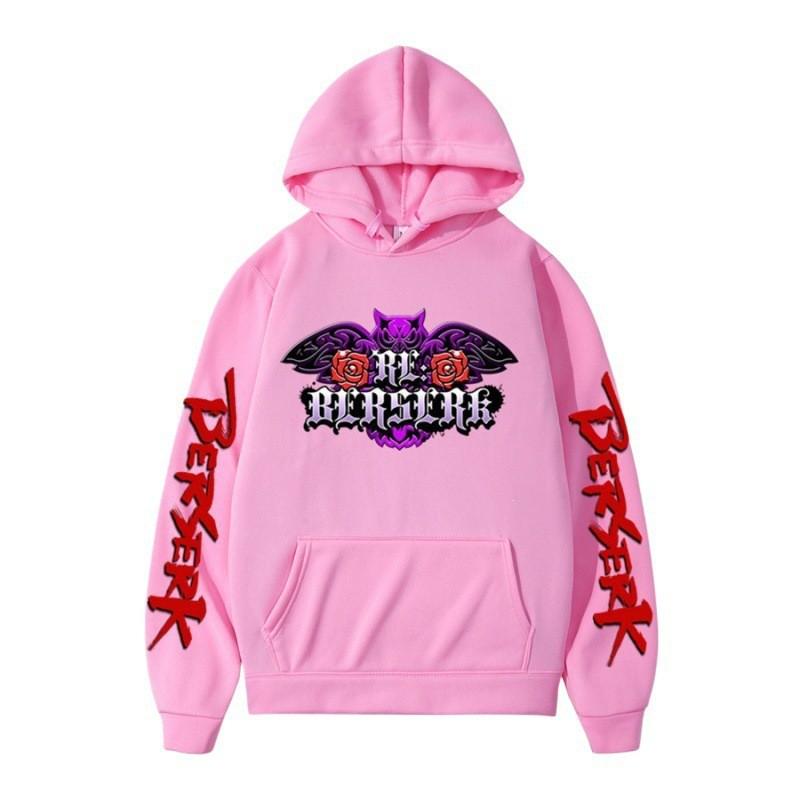 Berserk Anime Hoodie Men - Streetwear Oversized Pullover With Printed Design Fleece-Lined Unisex Fit