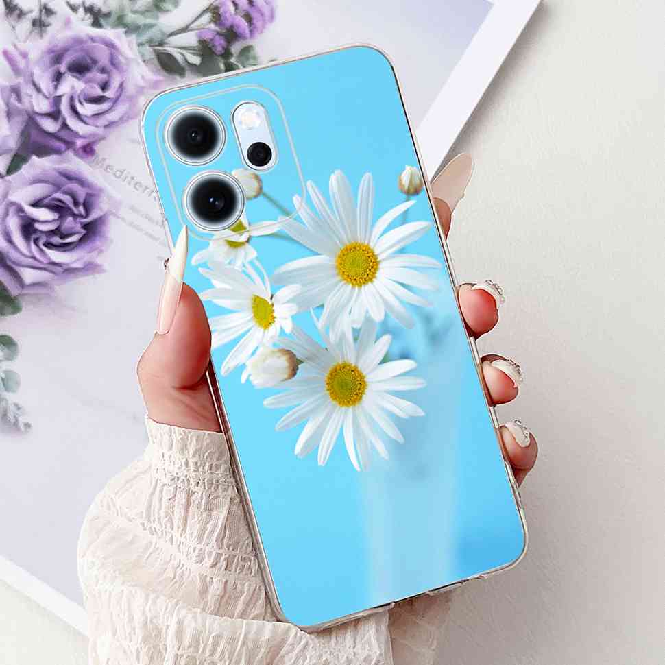 Für Oppo Reno14 F 5G CPH27436.57" Hülle Bunte Schmetterlingsblumen TPU Weiche Silikonhülle Für Oppo Reno 14 F RENO14F Handyhüllen