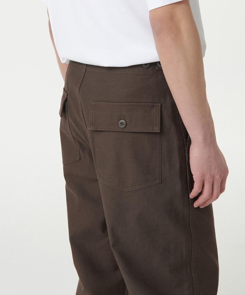 Musinsa Standard Back Satin Wide Belted Fatigue Pants [Brown]