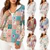 Sudadera con capucha y cremallera para mujer, chaqueta ligera con capucha de manga larga y bolsillos, estampado floral, protección solar, prenda exterior