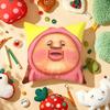 K-Kobito Z-Zukan Peach Cute Funny Cushion Cover Plush Fabric Soft Double-Sided Printed Sofa Warm Winter Home Gift Pillow Cover