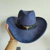 new western cowboy hat men suede hat wide brim cowboy hat with belt viet knight hat women sun protect cowgirl hat light hat
