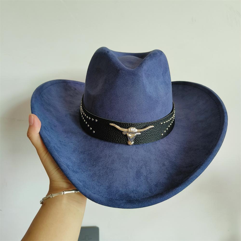 new western cowboy hat men suede hat wide brim cowboy hat with belt viet knight hat women sun protect cowgirl hat light hat