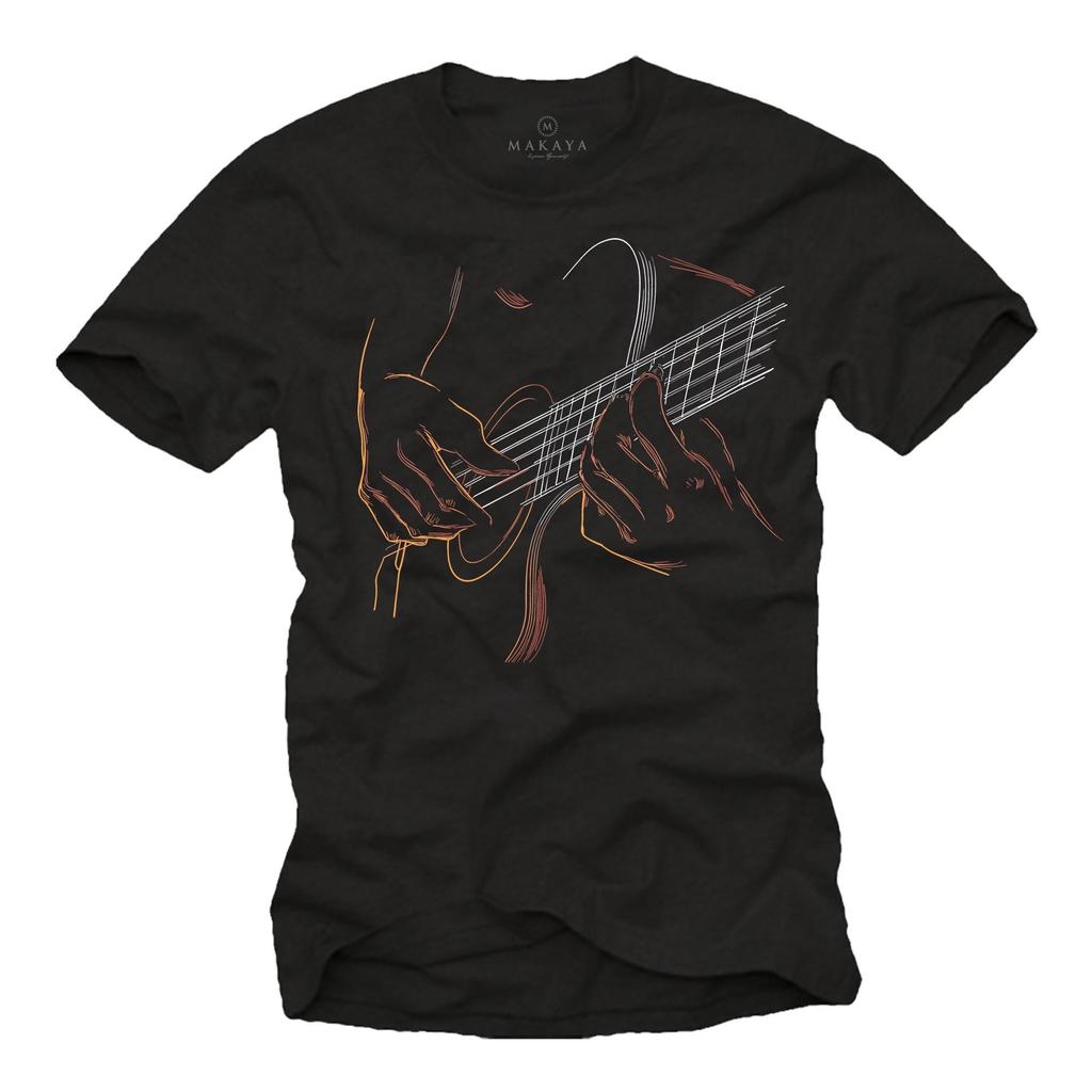 Guitar T-Shirt for Men with cool music print and guitar graphic printshirt, perfect gift for guitarists, musicians and music lovers S-5XL