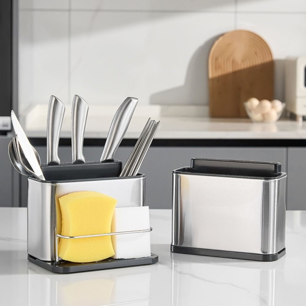 Large Capacity Cutlery Storage Box Stainless Steel Chopsticks Storage Basket  for Kitchen