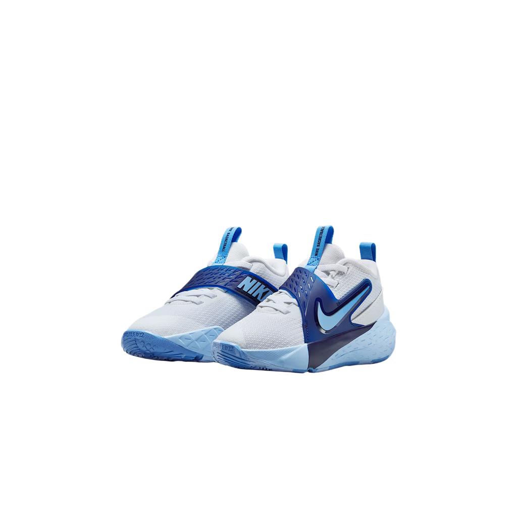 Nike Team Hustle D12 PS Psychic Blue Kids Sneakers White Midnight-Navy University-Blue HF6280-100