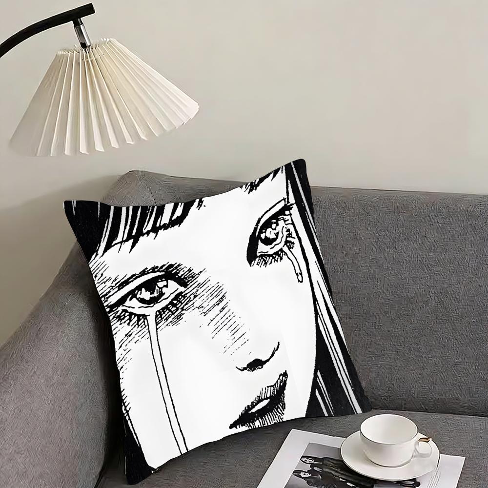 Tomie Cushion Cover Reversible Plush Pillow Cover – For car, sofa, bedroom, perfect as a gift.