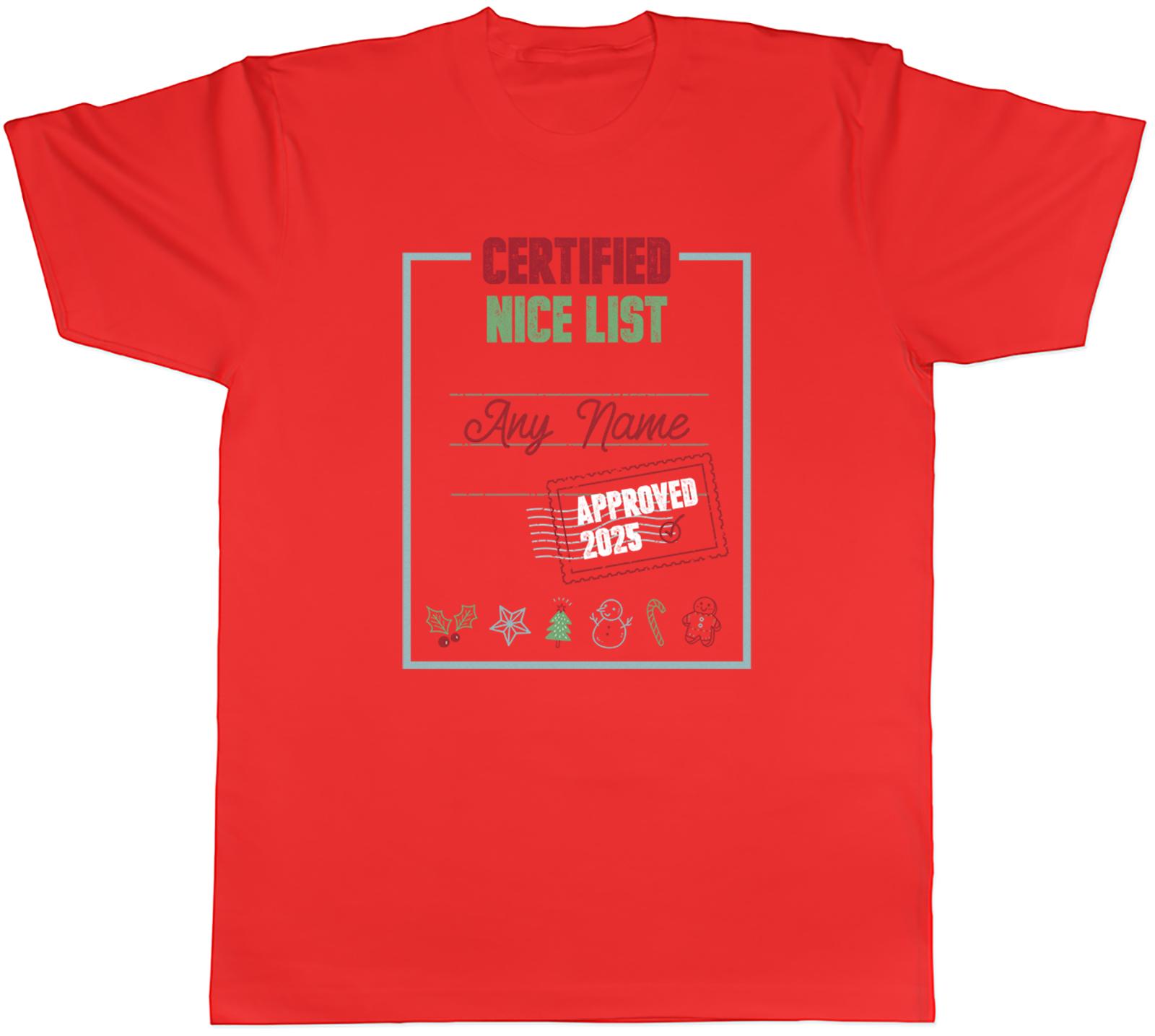 PERSONALISED CERTIFIED NICE LIST FUNNY CHRISTMAS UnisexS TSHIRT TEE GIFT TOP S