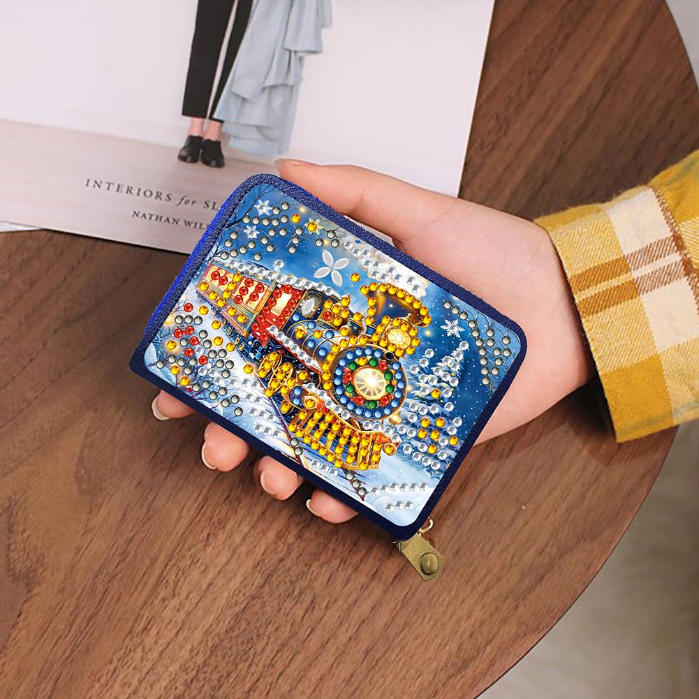 

DIY Diamond Art Diamond Dot Card Pack 5D Diamond Painting Coin Pouch (Train) United States