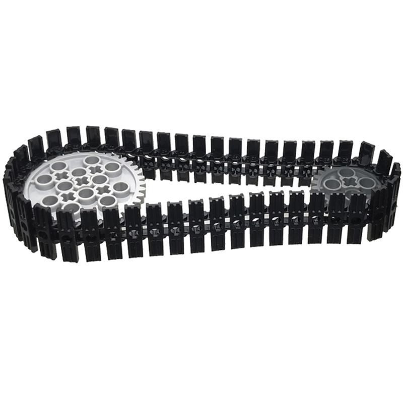 Construction Vehicle Track Compact Particle Building Blocks 3873 15379 Medium Gear Chain About 60cm Fitting Including Lego Parts