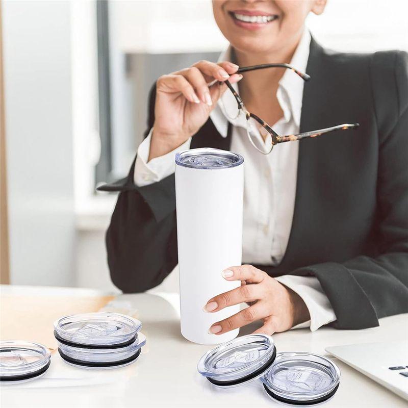 20 Oz Skinny Replacement Lids Tumbler Replacement Accessories Lids Plastic Splash Resistant Lids Covers Spill Proof Skinny