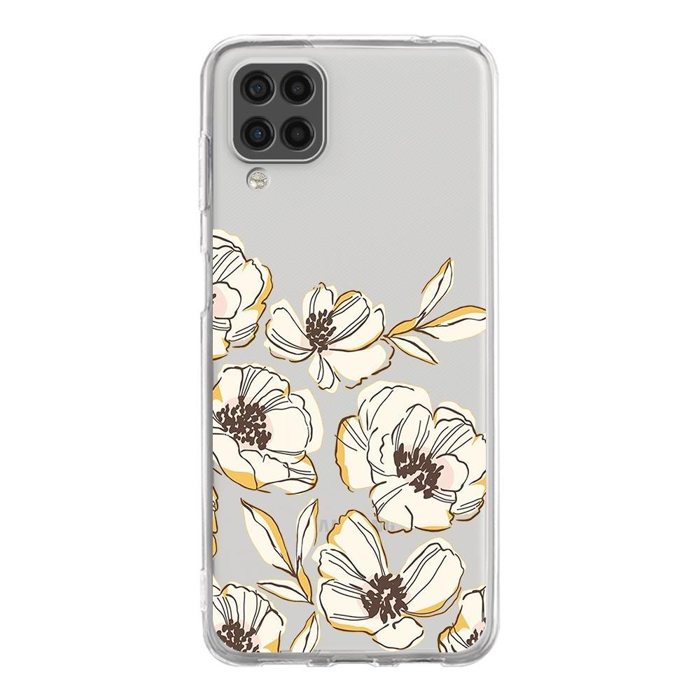 Phone Case For Samsung A13 A33 A35 A55 A73 A53 A23 A51 A71 A21S A12 A31 A41 A05s A03S A15 A25 A32 5G Clear Cover Flower