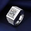 Electroplated Ring Men's Wide Version European and American Fashion Simulation Diamond Ring with an Open and Domineering Ring