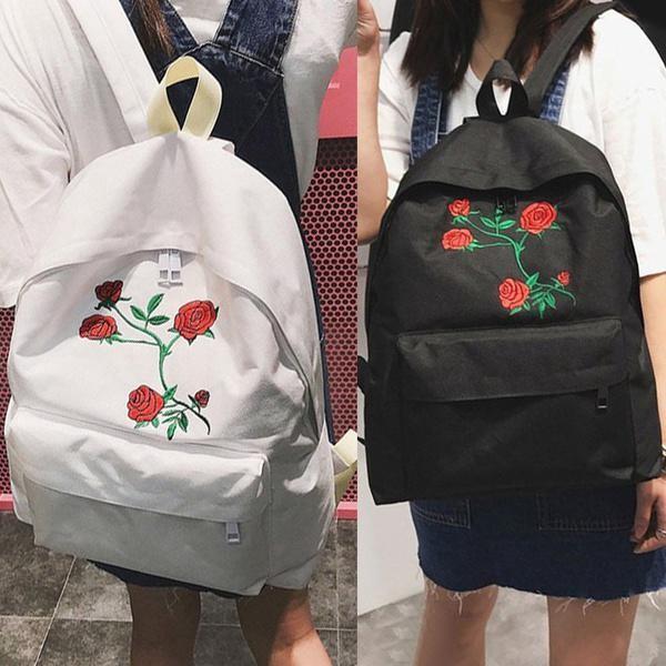 Stylish Women Ladies Canvas Shoulder School Bag With Spacious Main Compartment And Durable Design