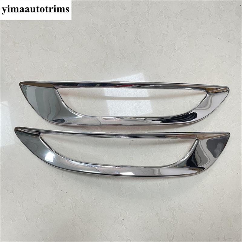 2PCS Car Rear Fog Lights Lamps Frame Decoration Cover Trim Fit For Peugeot 5008 / GT 2017 - 2024 ABS Chrome Accessories Exterior