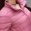 Female Warm Down Jacket Women's Light Down Jacket Short Slim Stand Collar Coat