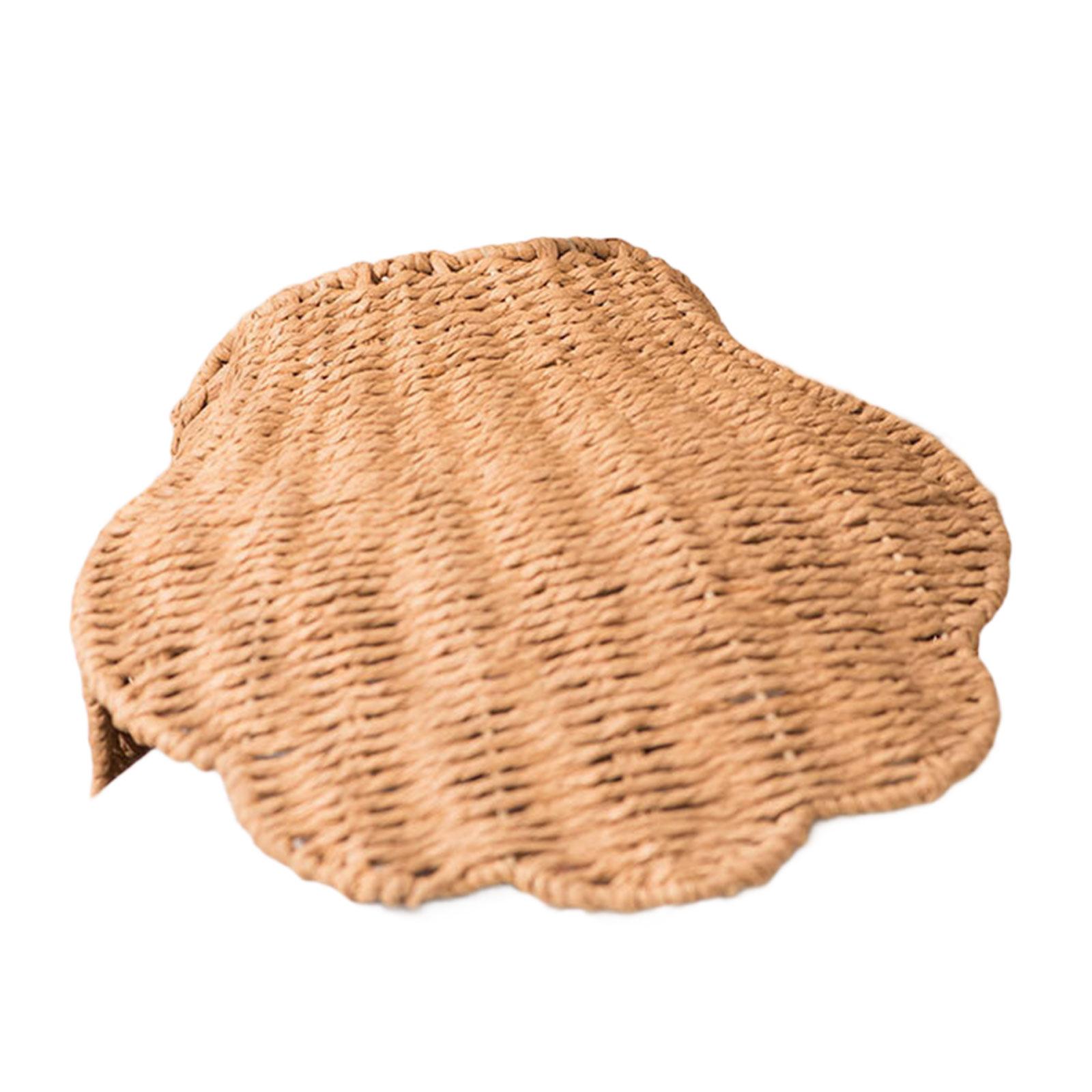 

Paper Rope Woven Shell Shaped Basket Decorative Toy Storage Bin Desktop Sundries Organizer Home Organization Tool