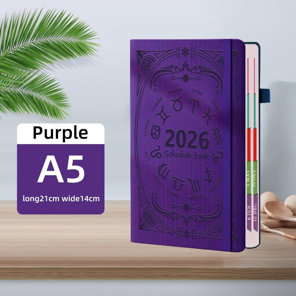 Textured PU 2026 Schedule Planner Notepad English Office Work Planner Diary Writing Pads  Business