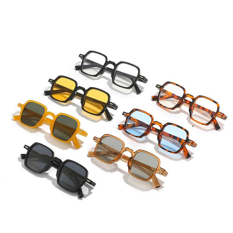 Retro square sunglasses, European and American fashion rice-ordered leopard print glasses, simple literary sunglasses for women