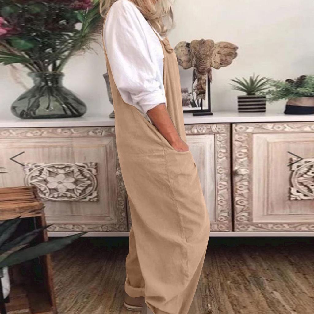 Womens Plus Size Overalls Casual Loose Dungarees Romper Baggy Playsuit Jumpsuit