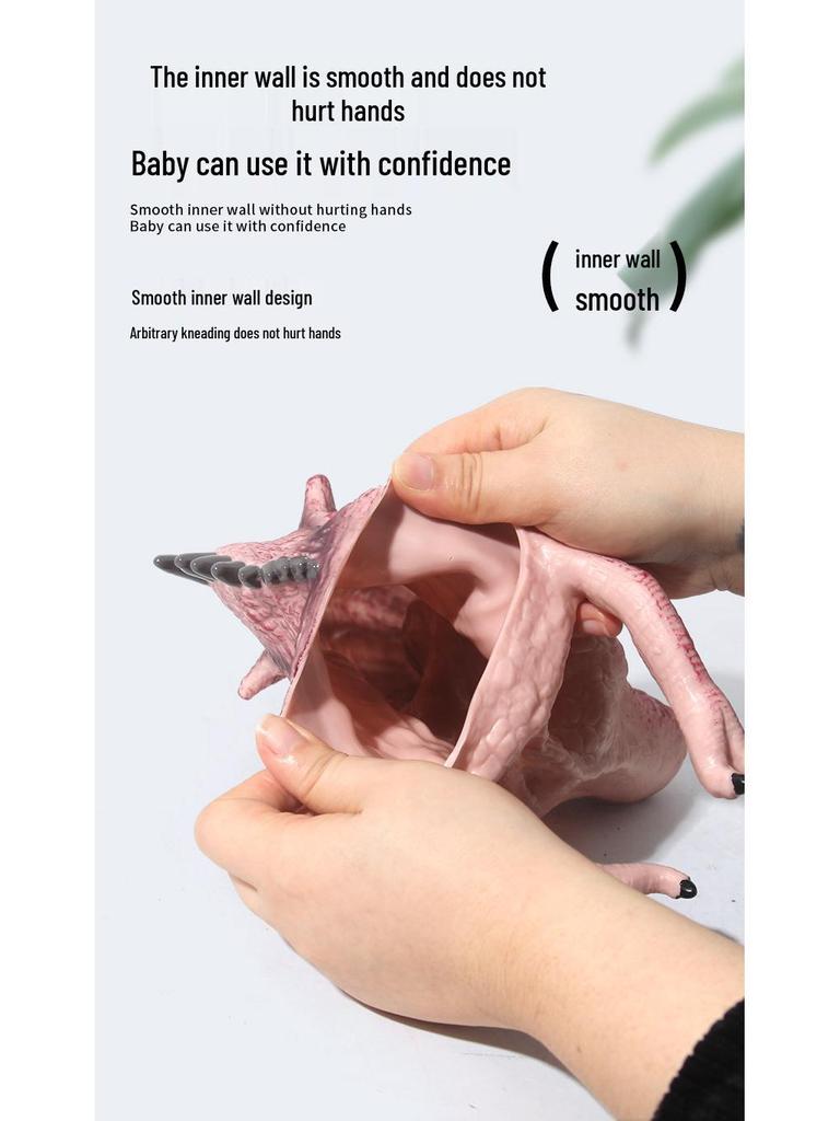 Children's Soft Rubber Dinosaur Hand Puppet - Triceratops & T-Rex Interactive Toy