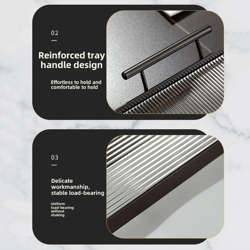 Leak-proof Acrylic Serving Tray Rectangle Kitchen Countertop Organizer  Desktop