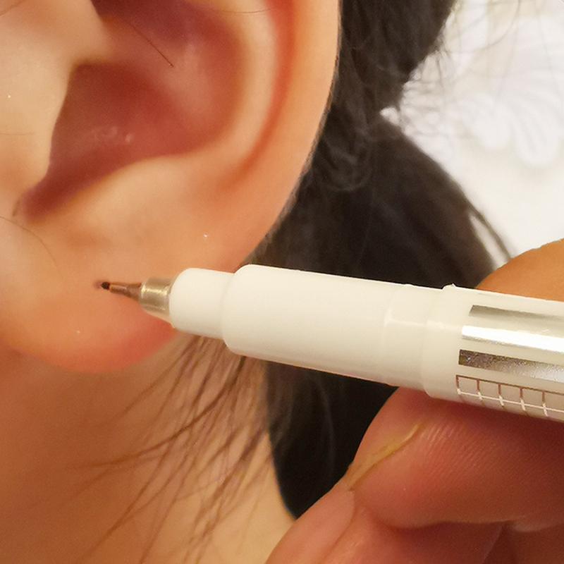 1 szt. Długopis do oznaczania skóry do tatuażu brwi z linijką Makijaż permanentny Biały Medyczny Sterylny Chirurgiczny Materiały do Microbladingu