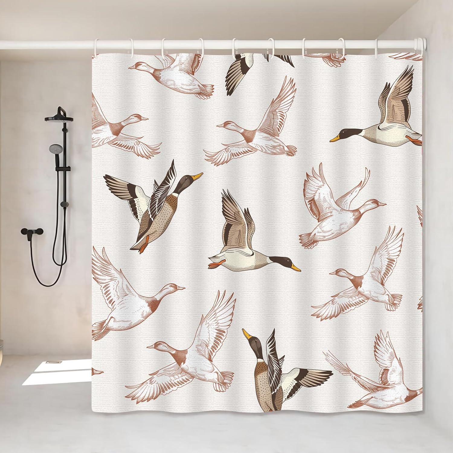 

Butterfly Garden Shower Curtain - Colorful Floral Bathroom Decor - Natural Floral Curtain - Modern Home Farmhouse Decor W60H190(CM)-1 Pcs
