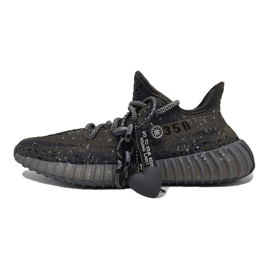 Adidas Originals Yeezy Boost 350 V2 Abrasion Resistant Low top Running Shoes Unisex Black GY7164(Team499- )
