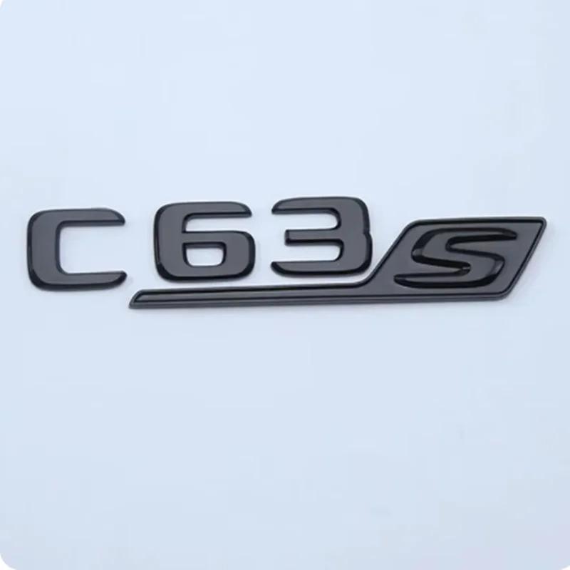 FUP1  ABS For Mercedes C63S AMG W205 W204 2017-2024 Logo Sticker Emblem Badge Black Chrome Car Trunk Letters Auto Logo Styling