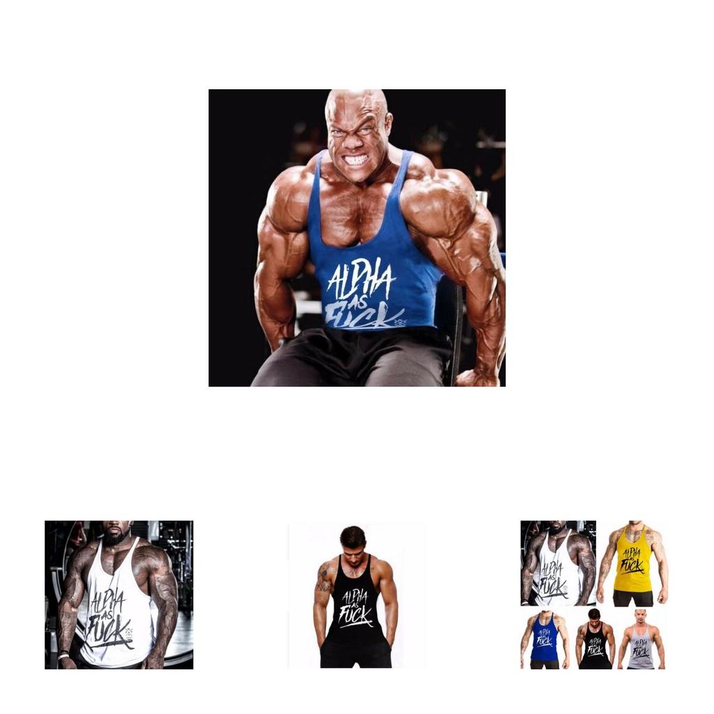 Sports Homme Tank Tops Débardeur Hauts Tshirt Maillot Muscle Gym Stringer Alpha