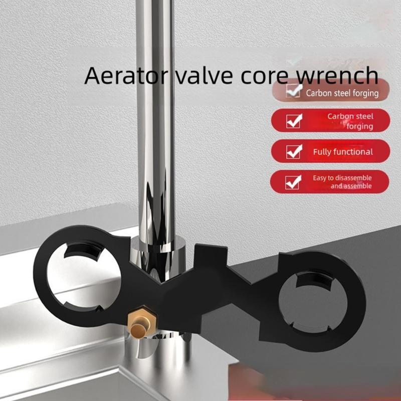 Professional Faucet Aerators Stem Wrenchs Tool For Plumbing Repair Carbon Steel Build Universal Fit Ergonomic Design