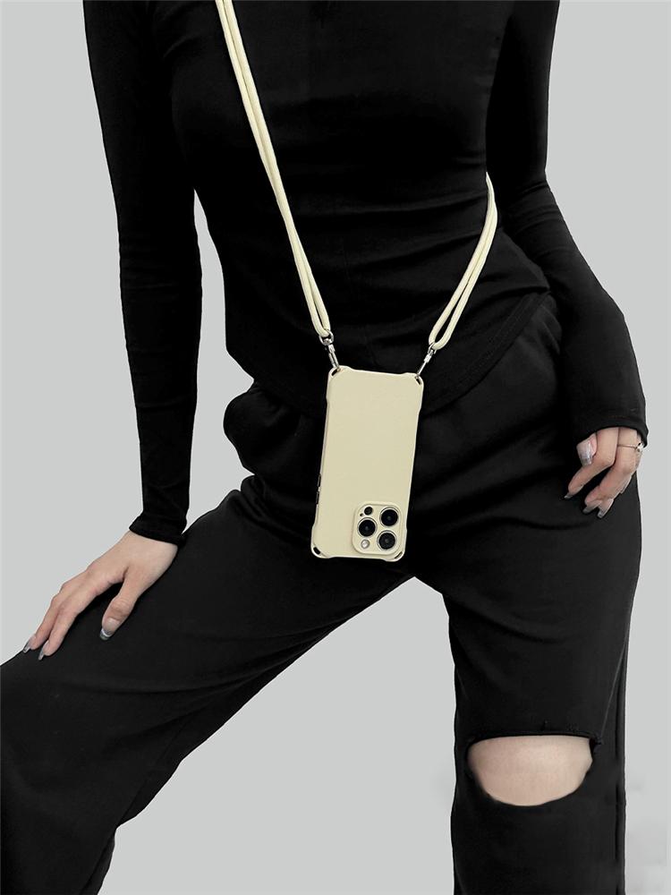 Šňůrka na krk Crossbody Lano Popruh Lanyard Pouzdro na telefon Pro iPhone 15 12 13 14 Pro Max Plus Matný Měkký Silikon Nárazuvzdorný Kryt