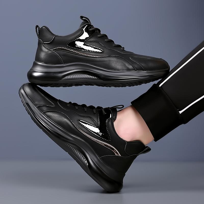 Fashion Shoes Men Genuine Leather Casual Shoes Brand Fashion Sneakers Men Black Designer Shoes Soft Men Sneakers Mocasine Hombre