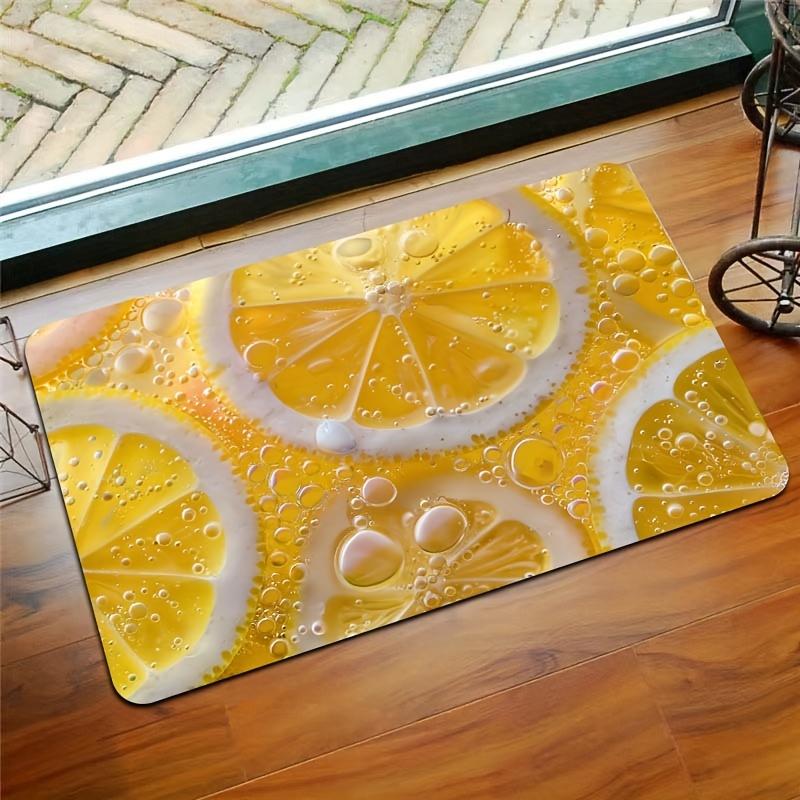 1Pcs Anti Fatigue Kitchen Rugs,  Lemon Fresh  Print Waterproof Non-Slip Thick Cushioned Kitchen Mat Heavy Duty Comfort Standing Mat for Kitchen