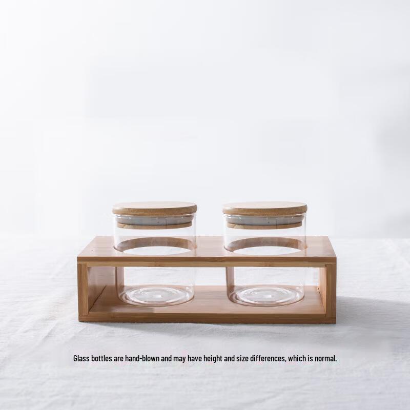 Qianxing High Borosilicate Glass Jars with Bamboo Rack