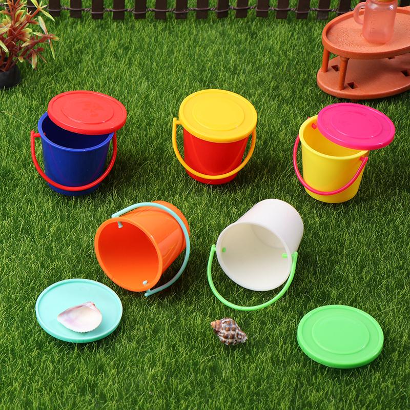 1/12 Dollhouse Mini Buckets With Cover Dollhouse Kitchen Bucket Decoration Dolls House Home Accessories