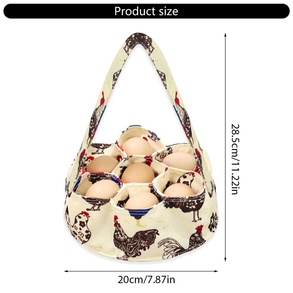 Eiersammeltaschen Canvas-Korb für frische Eier mit 7 Fächern Tragbare Eiertragetasche für Bauernhaus und Geflügel