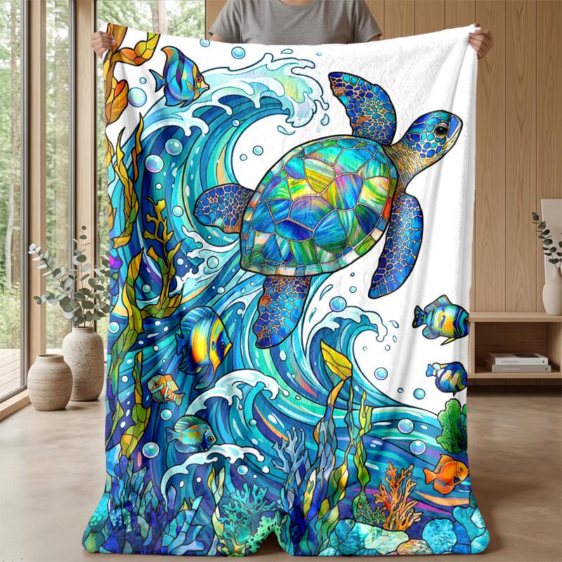 Ocean Friends Adventure Theme blanket Lightweight Warm Flannel Blanket Decorative Throw Blanket for Home Decoration