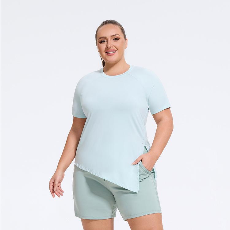 

Women s Large Yoga Tops: Short-Sleeve, Loose Fit for Running, Pilates & Fitness 3XL синій