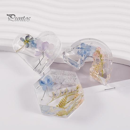 Creative Business Card Holder Silicone Mold Heart Cloud Rainbow Flower Shape Card Clip Mould Epoxy Resin Mold