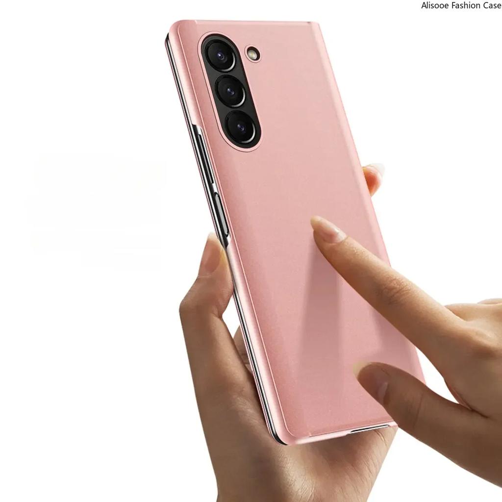 Špičkové kožené flipové pouzdro pro Samsung Galaxy Z Fold 7 6 5 4 3 5G Pokovené zrcátko Smart View Business Ochranný kryt proti pádu