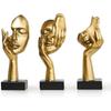 3 Pcs Gold Thinker Statues Sculptures for Home Decor, Golden Statues Table Decor Accents, House Decorations for Living Room Bedroom Office, Bookshelf