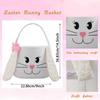 Easter Bunny Ears Handheld Basket - Plush Fabric for Eggs & Decor