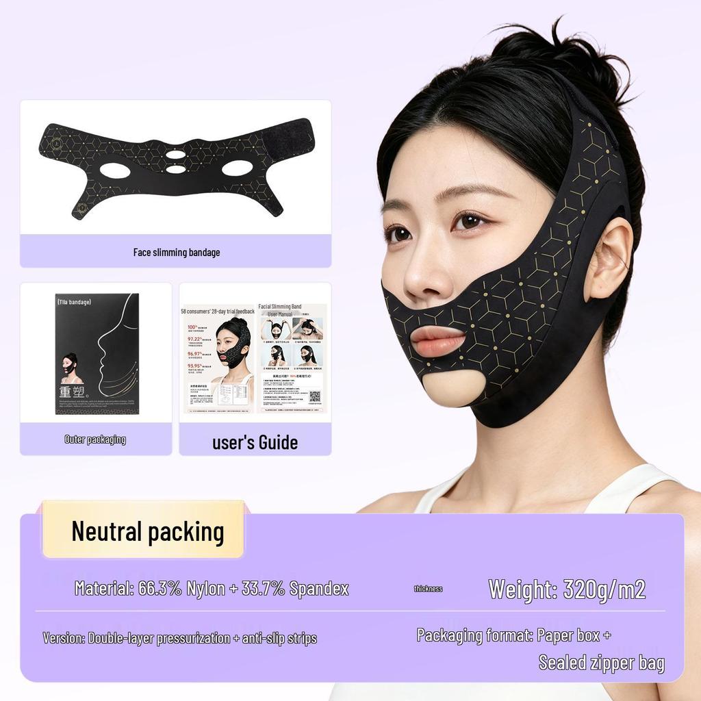 Face Sculpting Mask - Firming Face Band for V-Shape, Nasolabial Fold Correction, and Slimming